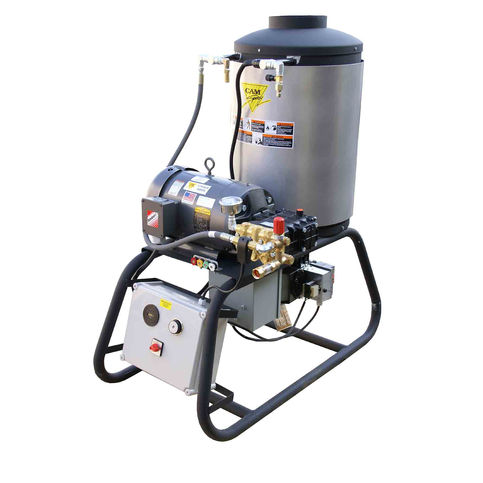 Cam Spray Stationary Hot Water Pressure Washer — 4 GPM, 4000 PSI, LP Gas Fired, Electric Powered, Model# 4040STLEF
